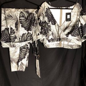 2-Piece Tropical Puff Sleeve